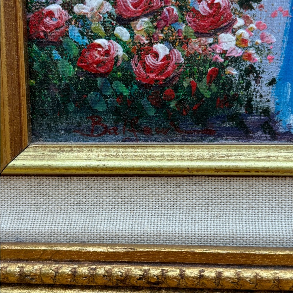 Vintage Marie Charlotte still life on oil canvas framed in gold frame - Picture 5 of 7